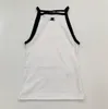 23SS Damen Tanks Camis Anagram Mbroidrd Cotton-blnd Tank Top Shorts Design Nylon Yoga Anzug O-nck Slvlss Sport-BH Vst Ladis Solid Elastic