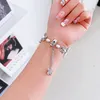 Bracelet de luxe pour Apple Watch Ultra 49mm 8 7 6 SE 5 4 3 Band 38 42mm 40MM 44mm 41MM 45MM Diamant Femme Pearl Link Bracelet de montre pour iwatch Band