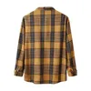 Men's Casual Shirts Tee Men Womens Long Sleeve Shirt For Male Autumn Plaid Print Turn Scrub Soft Top