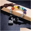 Perline Nuovo arrivo 7 Chakra Bracciale Uomo Guarigione Nce Perline Reiki Buddha Preghiera Pietra naturale Yoga Per le donne Consegna goccia Gioielli Reggiseno Dhmhq