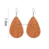 Charm Pu Leather Water Drop Earrings For Women Simple Leaf Sunflower Dangle Earring Girls Jewelry Accessory Delivery Dhzob