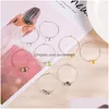 Hoop Huggie Trendy Simple Earring Glass Crystal Bead Dangle Light Weight smycken Tillbehör Golden Sier Plated Wholesale Drop Del Dhhre