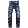 TR APSTAR MEN Cool Guy Jeans blu Classico Uomo Hip Hop Rock Moto D2 Uomo Casual Design Strappato Skinny Denim Biker DSQ Jeans 099