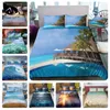 Conjuntos de cama Dream NS Modern Nature Set Impressão digital 3D Beach Coconut Grove Summer Bedroom Capa de colcha Kit de fronha 230609