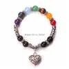 Perline Nuovo arrivo 7 Chakra Bracciale Uomo Guarigione Nce Perline Reiki Buddha Preghiera Pietra naturale Yoga Per le donne Consegna goccia Gioielli Reggiseno Dhmhq