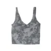 Tie Dye Vest for Women Sports Snabbtorkning U-Bra Fitness Yoga Beauty Jogging med bröstkudden