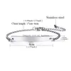 Catena Nuovo acciaio inossidabile di alta qualità curvo barra vuota braccialetti con ciondoli gioielli personalizzati incisione braccialetto per le donne moda goccia Deli Dhrsq
