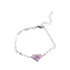 Braccialetti con ciondoli Unico San Valentino regolabile rosa CZ Love Heart Bracciale per donna 2023 gioielli in zirconi alla moda regali per fidanzate