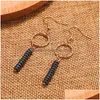 Dangle Lustre Pierre Naturelle Hématite Perle Boucles D'oreilles Pour Les Femmes Personnalité Féminine Irregar Forme Goutte Longue Boucle D'oreille Conception Bijoux Dhptx