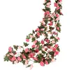 Decorative Flowers Artificial Rose Flower Vine Wedding Arch Home Garden Party Decoration Simulation Silk Garland Wall Decor Fake