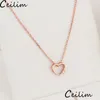 Anhänger Halsketten Elegante Hohle Herz Zirkonia Rose Gold Überzogene Halskette Für Frauen Choker Hohe Qualität Schmuck Drop D Dhigu