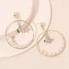 Dangle Earrings Crystal Butterfly Earring 2023 Trend Stud Dainty Fake Pearl Circle Drop For Women