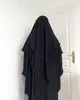 Hijabs Longo Khimar Hijab Cachecol Wrap 2 Camadas Crepe Voile Femme Muçulmano Moda Muçulmana Ramadan Oração Hijabs Atacado Roupas Islâmicas 230609