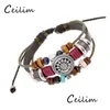 Chaîne Mtilayer Bracelet En Cuir Avec Soleil Charmes Et Perles Vintage Punk Style Pour Hommes Femmes Drop Delivery Bijoux Bracelets Dhefs