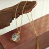 Hänghalsband minimalistiska transparent glasboll halsband unik design enkel guld pläterad 12mm för kvinnor