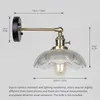 Lampa ścienna szkło nowoczesne przezroczyste oświetlenie kinkietowe nordyckie miedziane światła lampy przezroczyste retro do sypialni