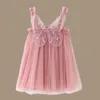 Robes de fille robe de sangle d'anniversaire pour bébé fille vêtements été 3D ailes d'ange fée princesse maille Tutu enfant Costume de fête 230609