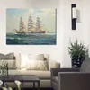 Marine Landscapes Canvas Art Clipper Ship at Sea Hand Painted Frank Vining Smith Painting for Studios Office Decor