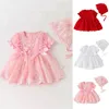 Girl Dresses Born Infant Baby Girls Spring Summer Bow Tie Short Sleeve Fashion Indoor Sweater Dress For Toddler Tights