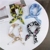 Scarves Fashion Vintage Dot Print Hip-hop Bandanas Printed Blend Silk Scarf Turban Wristband Multifuction Headwear For Woman Men