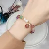 Charme Pulseiras Rose Sis Estilo Chinês Borboleta Pérola Ágata Vermelha Touradas Long Life Bloqueio Contas Pulseira Para Mulheres Amizade