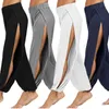 Женские штаны Capris Женские женские модные йога с высокой талией шикарной лента haren gym -леггинсы повседневные сплошные брюки для тренировок Home Wear 230609