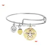 Bangle Fashion Cross Expandable Wire Bracelet For Women Adjustable Charm New Designer Jewelry Drop Delivery Bracelets Dhyw8
