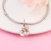 2023 NYA 925 Sterling Silver Mouse Mum Silhouette Dubbel Dangle Charm passar Originalarmbandpärlor för kvinnor DIY -smycken som gör lös pärla grossist