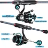 Rod Reel Combo Sougayilang Fishing and Set Travel Spinning Carbon Fiber Pole with for Lake Sea 230609