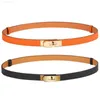 Other Fashion Accessories Dress Belts Women Narrow h Orange Black Simple Graceful Waistband for Dresses Thin Small Metal Buckle Smooth Leather Designer Belt