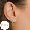 Hoop Earrings 3pcs/set Cubic Zirconia Round Piercing Stud For Women Men Fine Jewelry Set Pendientes Gifts