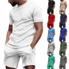 Men's Tracksuits 2023 Summer European And American Fitness Suits Solid Color Short-sleeved T-shirts Men's Leisure Sports Shorts