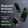 Gratis anpassad logotyp 10000mAh MacSafe Battery Bank Magnetic Power Bank Wireless Charger för iPhone 14 13Pro 12Promax Externt Auxiliary Battery Pack