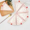 Assiettes Creative Sweety Gâteau Assiette Mignon Dessin Animé Forme Triangle 3D Fraise Décoration Soupe Bol Rose Maison Dessert Vaisselle