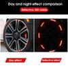 New 20pcs Car Wheel Hub Reflective Sticker Tire Rim Luminous Stripe Tape Moto Decorative DecalSticker Night Driving Accessories