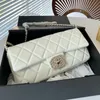 Designer Women Quilted Baguette CF Chain Bag France Luxury Brand C Pearls Logo Silver Nappa Leather Flap Crossbody Handbag Lady Cross Body Weave Chains Shoulder Bags