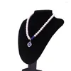 Подвесные ожерелья abadon blue enamel белая хрустальная греческая буква Сигма Гама Rho Pearl заявление женские ювелирные изделия ручной работы ручной работы