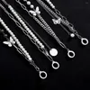 Anhänger Halsketten Hip Hop Anti-verloren Kette Lanyard Metall Schmetterling Halskette Flexible Universal Halter Funktionellen Stil Silikon Hängenden Ring