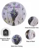 Wandklokken Paarse Lavendel Bloem Vintage Houtnerf Lichtgevende Wijzer Klok Thuis Ornamenten Ronde Stille Woonkamer Decor
