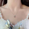 Kedjor Qinhuan Classic Round Moissanite Crown Shakeable 4 Prong Sterling Silver Necklace Ladies Fashion Vintage Luxury Jewelry