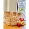 Storage Bags Bag Hand Braided Jute Handbag Shoulder Beach Casual Tote Side