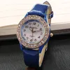 Armbandsur Womage Women Watches Casual Ladies Crystal Women's Quartz armbandsur läderband Montre Femme