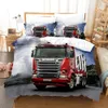 Ensembles de literie 3D camion lourd Scania ensembles housse de couette avec taie d'oreiller double pleine reine roi literie linge de lit 230609