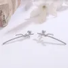 925 Sterling Silver Crystal Bow Ear Stud Marque de luxe Designer Diamond Charm Boucles d'oreilles Mode Femmes Bijoux de haute qualité avec boîte en gros