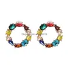 Hoop Huggie Rond Cercle Colorf Cristal Boucles D'oreilles Pour Les Femmes Brillant Arc-En-Ciel En Gros Bijoux Cadeaux Livraison Dheky