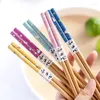 Eetstokjes schattig 5 paar handgemaakte natuurlijke bamboe hout herbruikbare sushi stick cadeau servies Koreaanse set