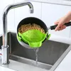 Storage Baskets Universal Silicone Clipon Pan Pot Strainer Antispill Pasta Food Grade Rice Fruit Colander Kitchen Items 230609