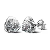 S925 Sterling Silver Love Brincos de coração Colares Definir jóias brancas púrpura de cristal de cristal de cristal Brincos aretes Earring Earings Anéis de orelha anéis