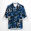 Mannen Casual Shirts Grappige Math Shirt Man Blauw Stukken Van Pi Herfst Stijlvolle Custom Blouses Lange Mouwen Retro Oversized Tops Gift