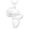 Collares pendientes Collar de mapa de África de acero inoxidable Cadena de color dorado Hiphop africano Regalos para hombres Mujeres 4 colores Gota etíope De Dhy7X